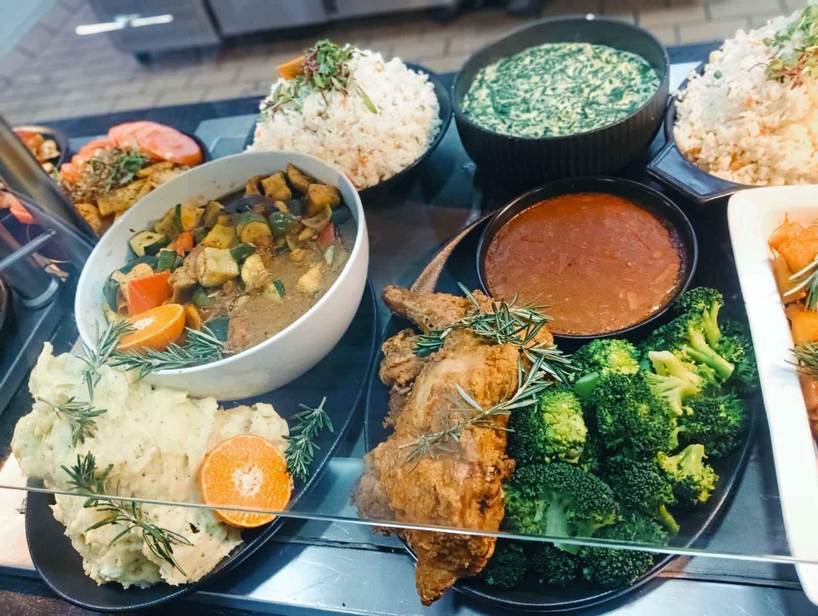 Abundant buffet presentation for a special occasion