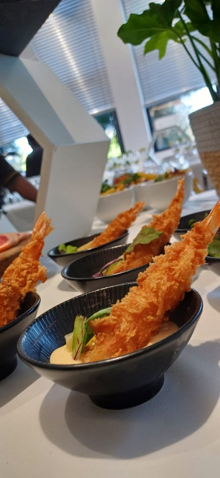 Sushi and savoury bites presented for an event